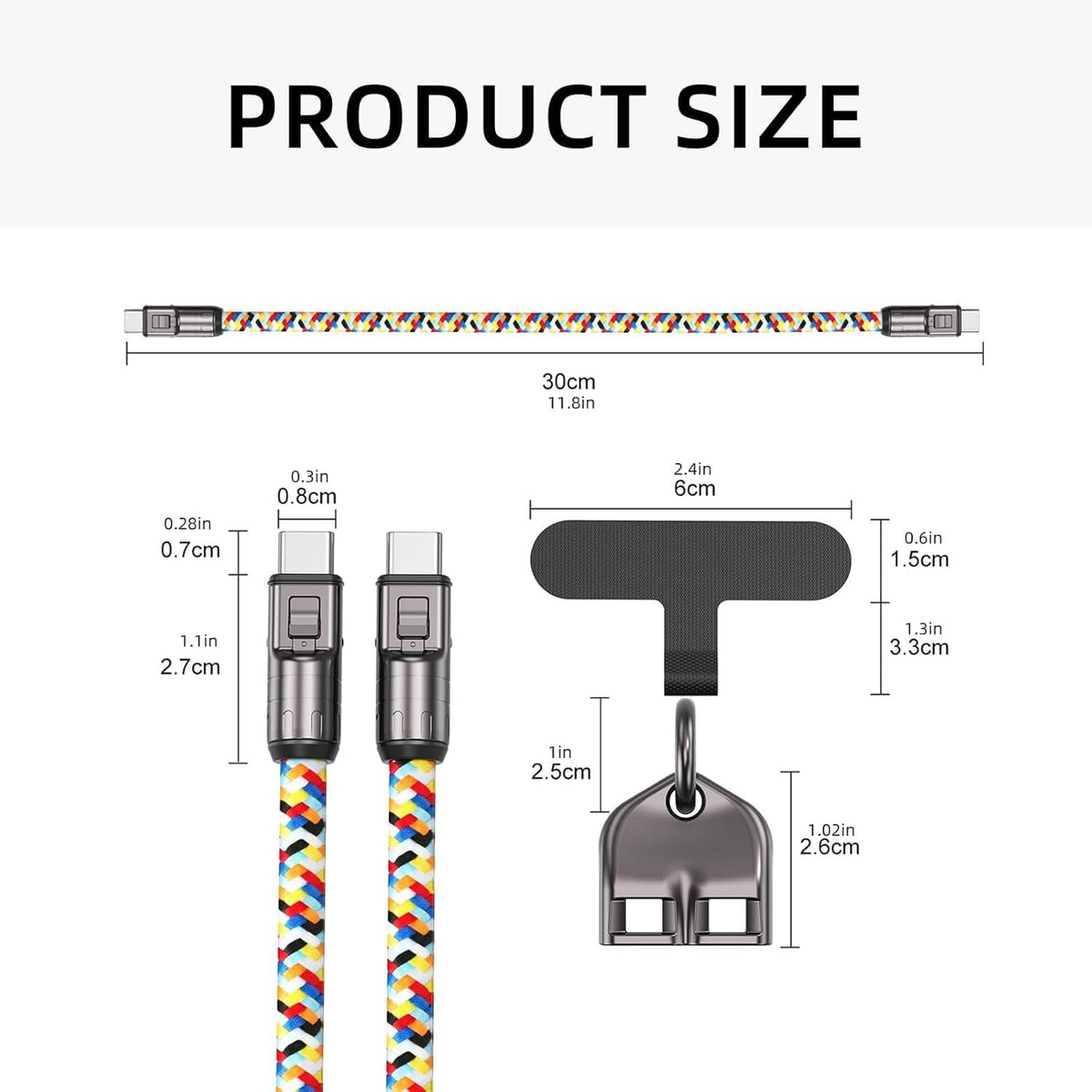 π₯2 IN 1 Cell Phone Lanyard Fast Charging Data Cable