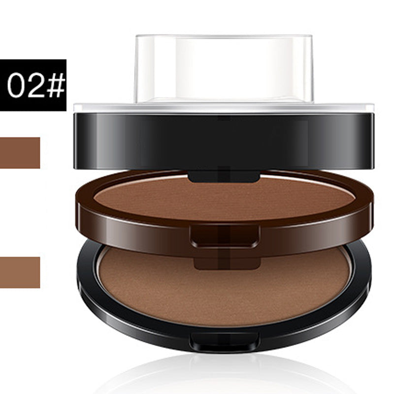 2-Color Waterproof Eyebrow Stamp Powder Kit