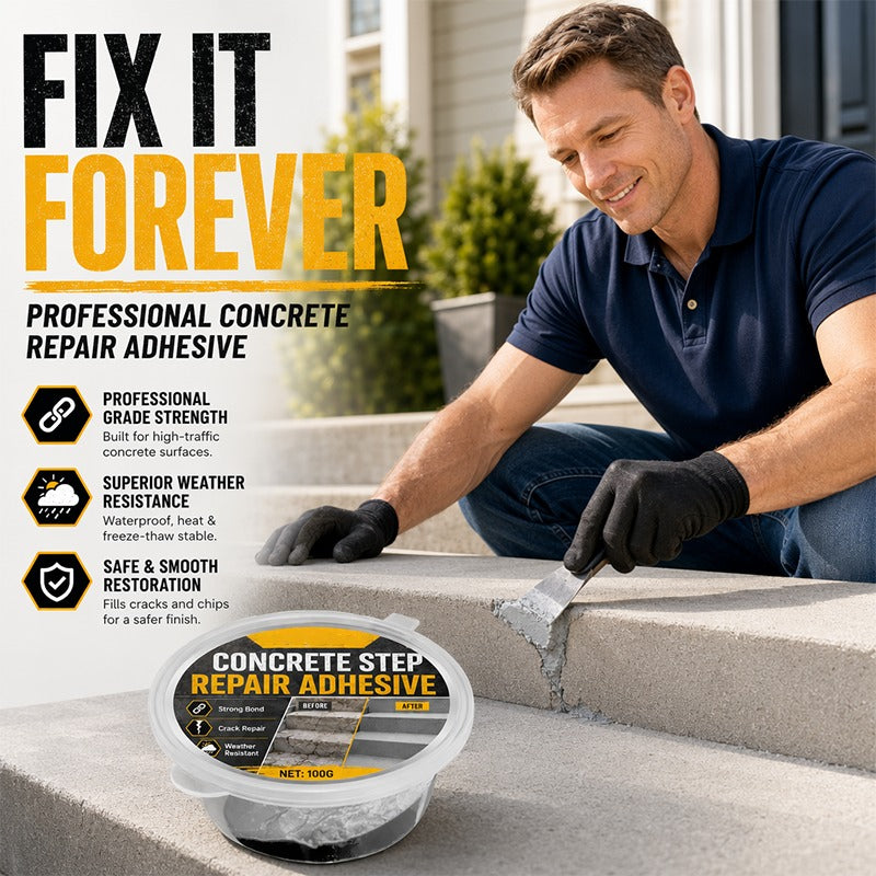 💞50K+ SOLD!🔧🏠 50% OFF! Concrete Step Repair Adhesive – Permanently bonds cracked stairs & walkways. Weatherproof – resists heat, ice & rain. Walk safely again! 🛡️✨
