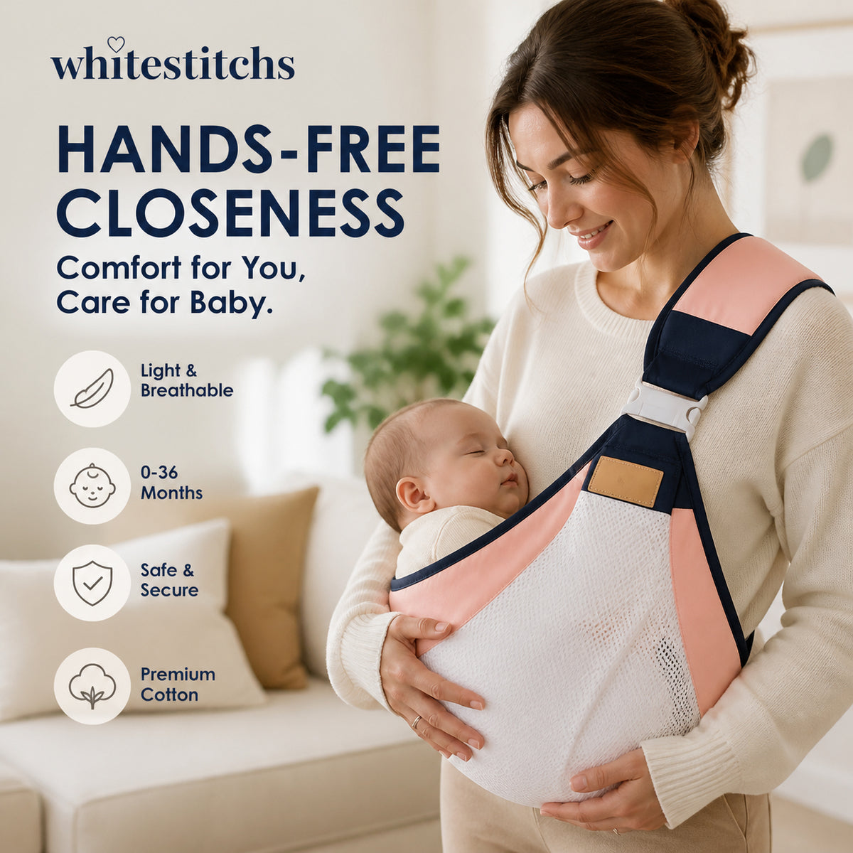 👶4-in-1 Breathable Baby Carrier✨0-36 Months, Front/Back/Facing In/Out – Hands-Free