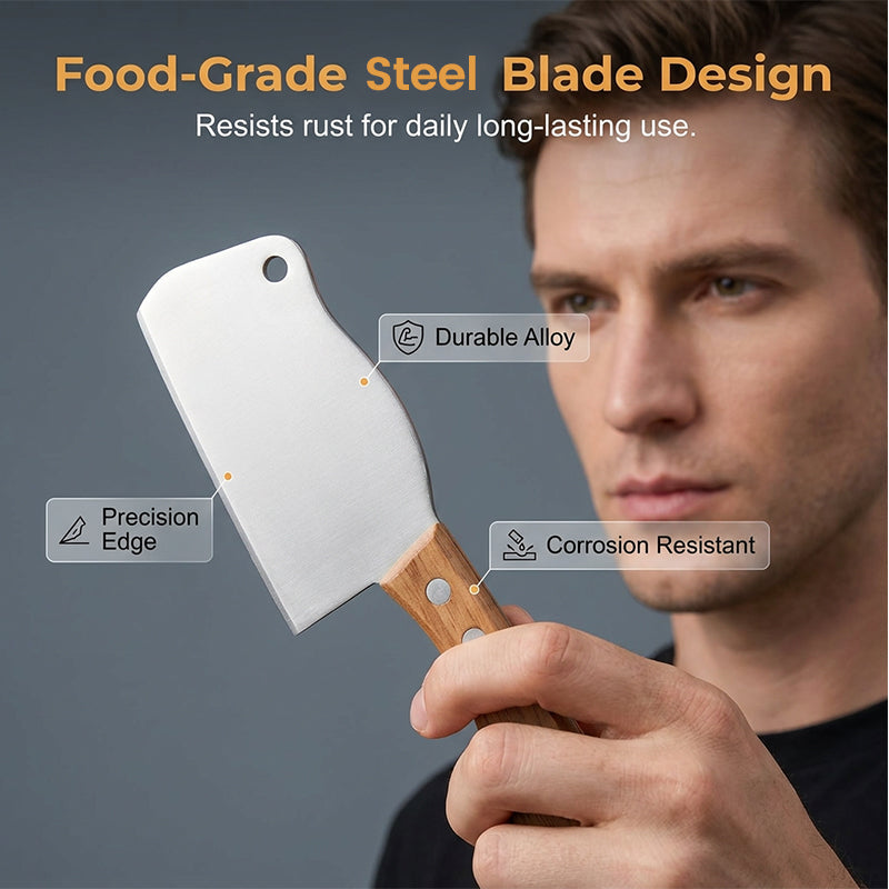🔪🍎 Mini kitchen cleaver – sharp, rust-proof, easy grip, perfect for fruit!