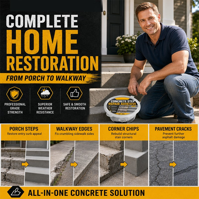 💞50K+ SOLD!🔧🏠 50% OFF! Concrete Step Repair Adhesive – Permanently bonds cracked stairs & walkways. Weatherproof – resists heat, ice & rain. Walk safely again! 🛡️✨