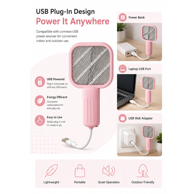 USB-powered electric fly swatter