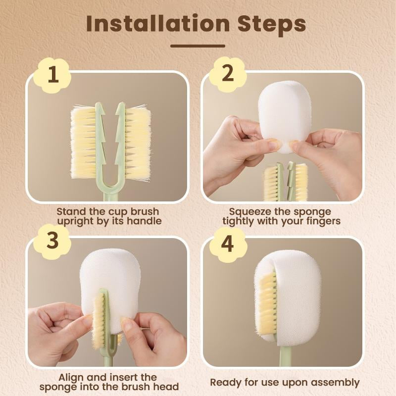 🧽5-in-1 Bottle Cleaning Brush (Multifunctional)🥤For Cup Lid Cleaning & Home Kitchen Tasks