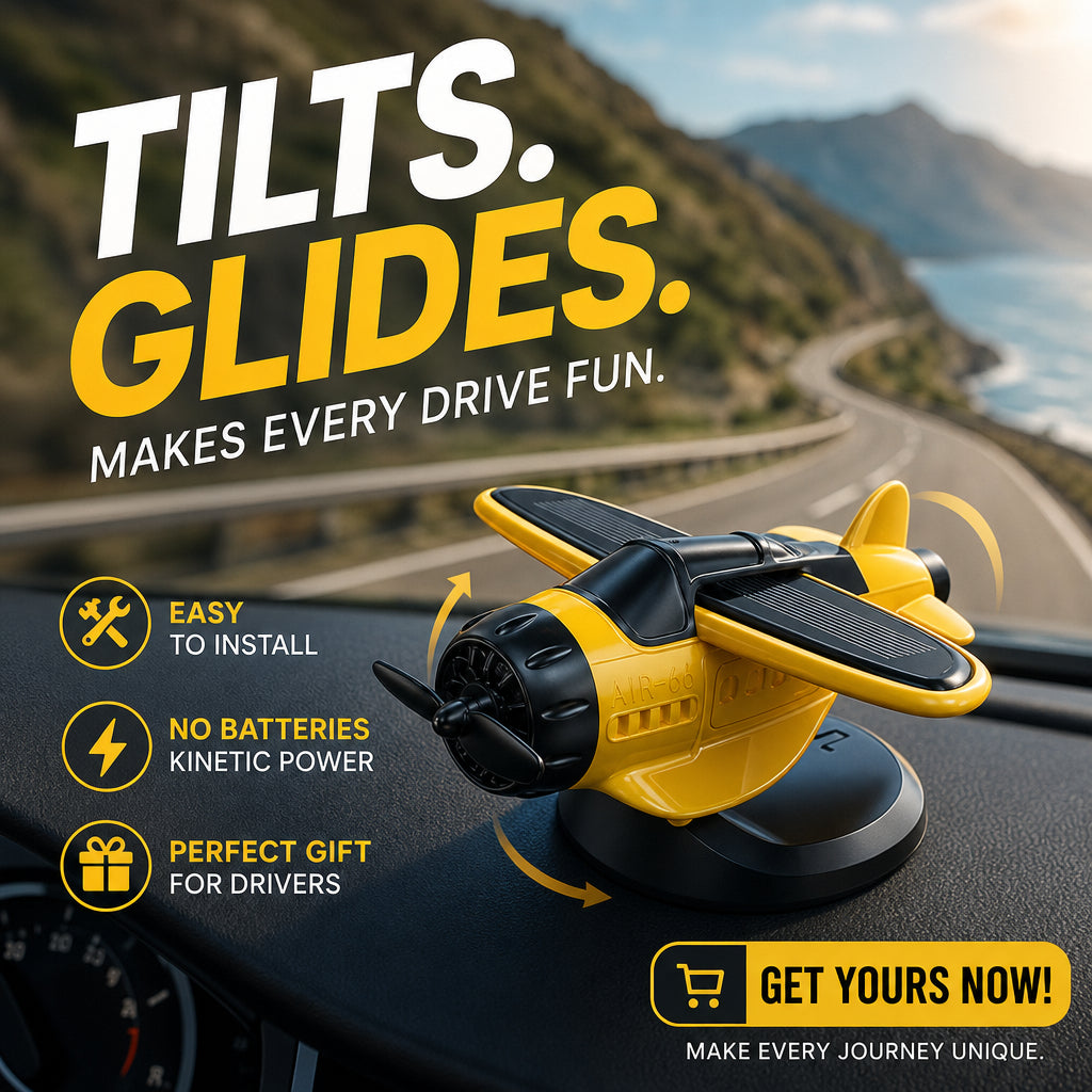🔥Solar powered airplane shaped car ornaments