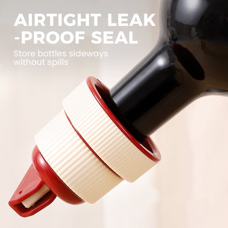PRESS WINE STOPPER - Airtight Seal with Date Tracker, Easy to Use and Remove, Keeps Wine Fresh for Days, Ideal for Home and Gifts