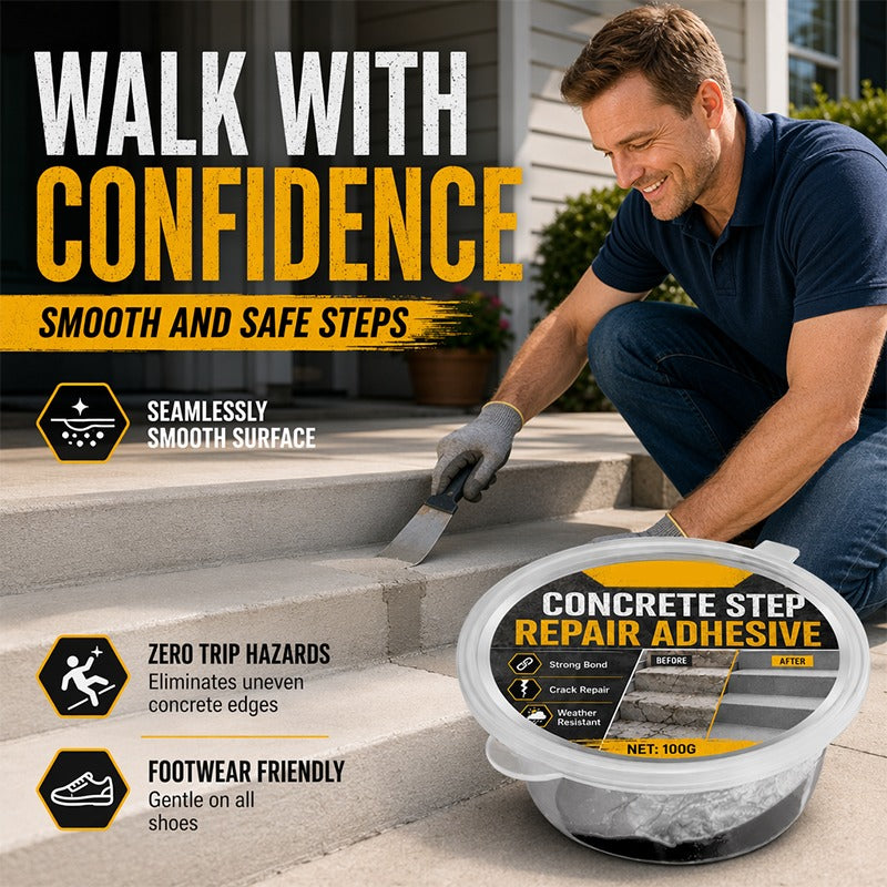 💞50K+ SOLD!🔧🏠 50% OFF! Concrete Step Repair Adhesive – Permanently bonds cracked stairs & walkways. Weatherproof – resists heat, ice & rain. Walk safely again! 🛡️✨