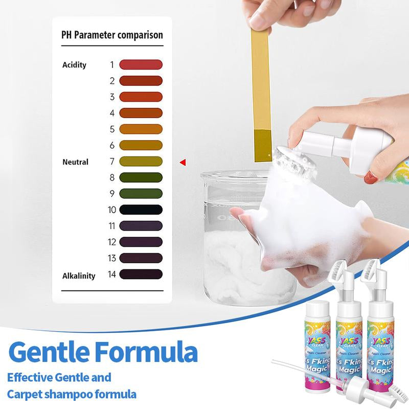 💖Yass Clean Magic Foam Cleaner for Carpets & Upholstery – Pet Stain & Odour Remover with Cleaning Brush🧼🪄
