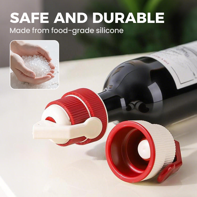PRESS WINE STOPPER - Airtight Seal with Date Tracker, Easy to Use and Remove, Keeps Wine Fresh for Days, Ideal for Home and Gifts