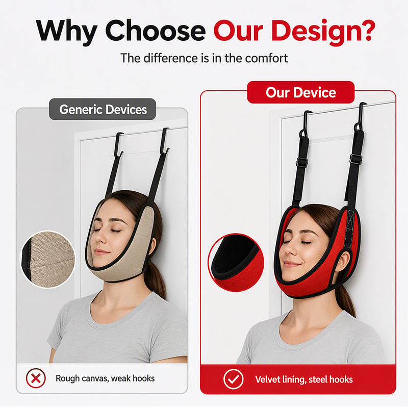 🚪🧘Over-the-Door Neck Stretching Sling | Adjustable for Daily Home Stretching