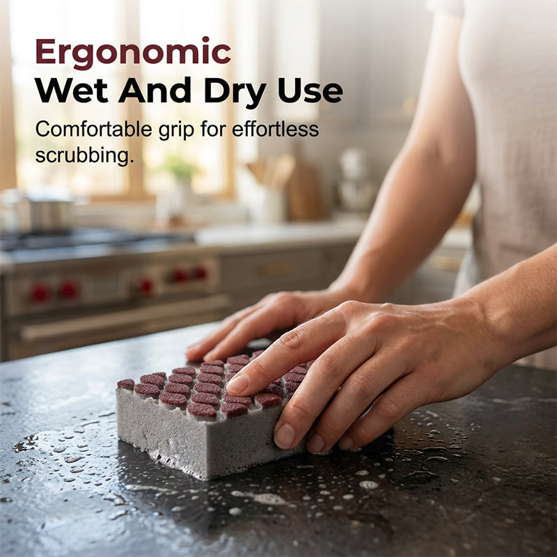 🧼Heavy-Duty Scouring Sponge with Fish-Scale Texture – Rust & Burnt-On Residue Remover for Pans, Sinks & Hobs✨