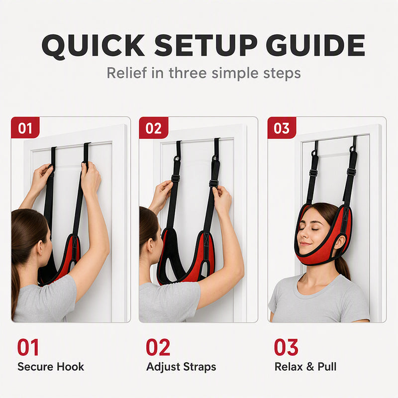 🚪🧘Over-the-Door Neck Stretching Sling | Adjustable for Daily Home Stretching