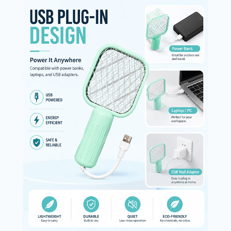 USB-powered electric fly swatter