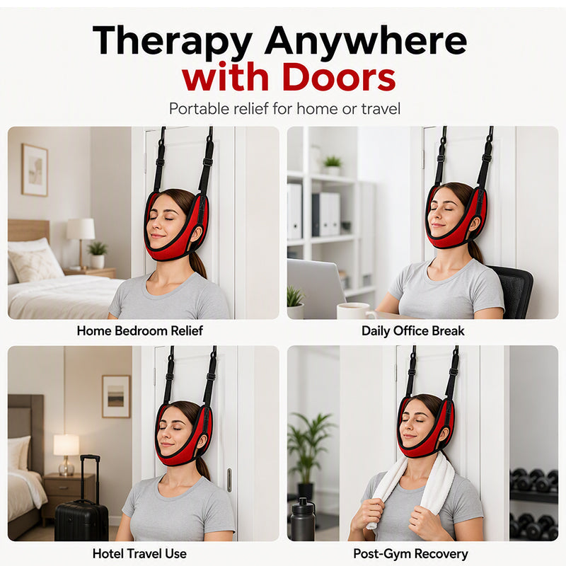 🚪🧘Over-the-Door Neck Stretching Sling | Adjustable for Daily Home Stretching