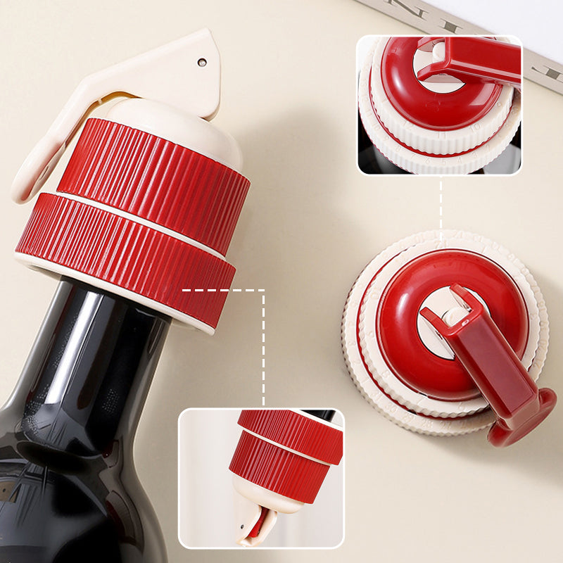 PRESS WINE STOPPER - Airtight Seal with Date Tracker, Easy to Use and Remove, Keeps Wine Fresh for Days, Ideal for Home and Gifts