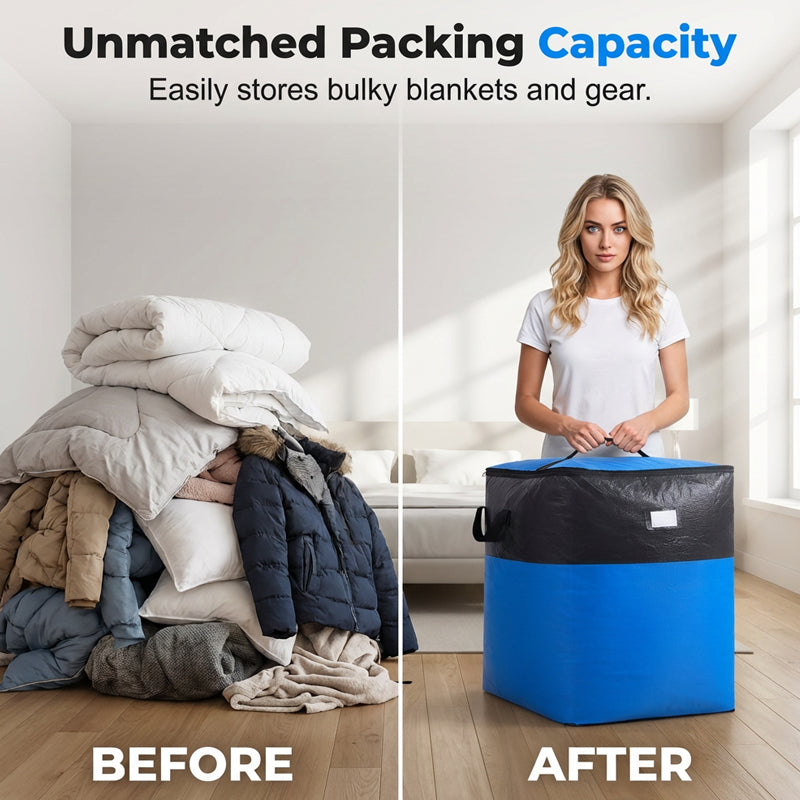 📦 50% OFF NOW! 🧳 Collapsible Storage and Moving Bag – Heavy-Duty, Large Capacity & Perfect for Organizing and Travel ✈️