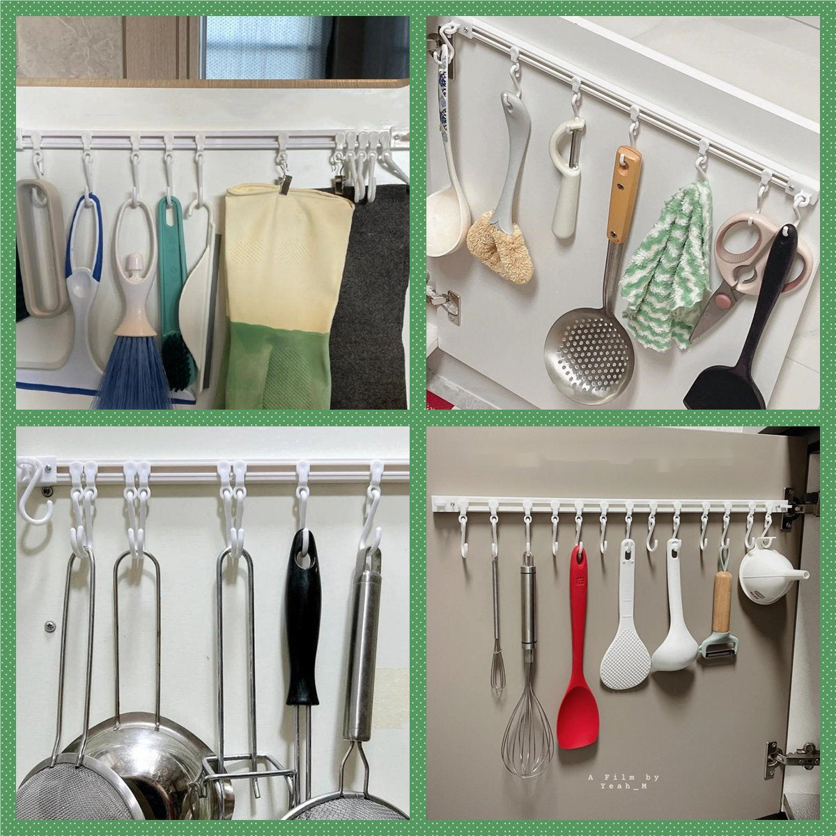🥳2026 HOT SALE🥳💞50K+ SOLD!🧺🔧 50% OFF! Multifunctional Slide Rail Hook – Punch‑free installation, adjustable hook spacing. Holds utensils, towels & robes – no wall damage! 🏠✨