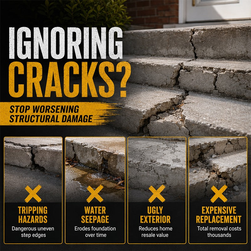 💞50K+ SOLD!🔧🏠 50% OFF! Concrete Step Repair Adhesive – Permanently bonds cracked stairs & walkways. Weatherproof – resists heat, ice & rain. Walk safely again! 🛡️✨