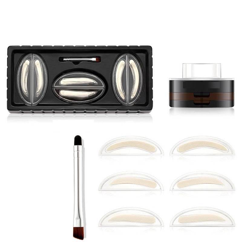 2-Color Waterproof Eyebrow Stamp Powder Kit