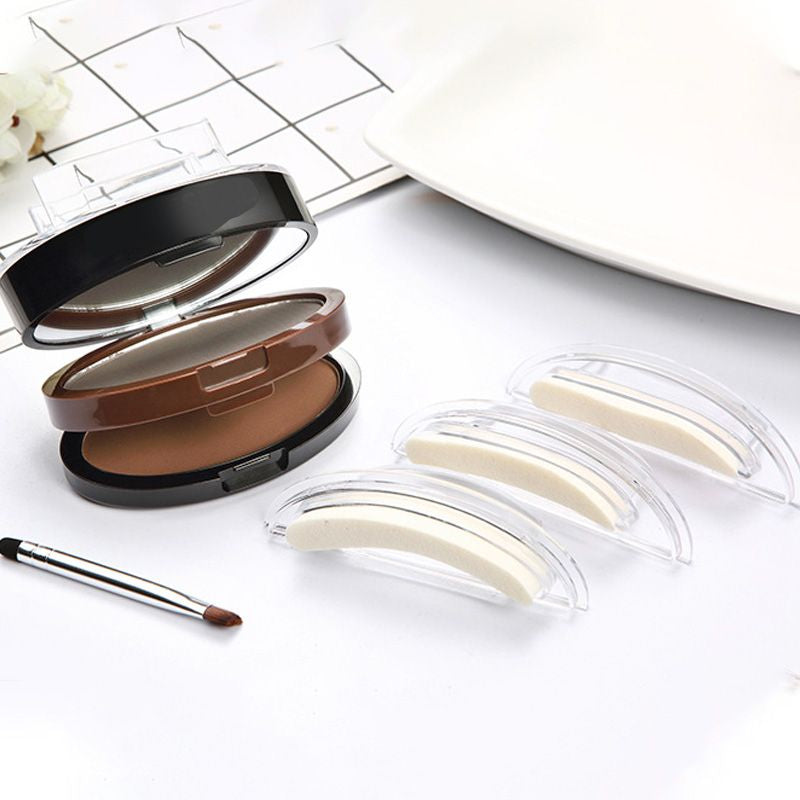2-Color Waterproof Eyebrow Stamp Powder Kit