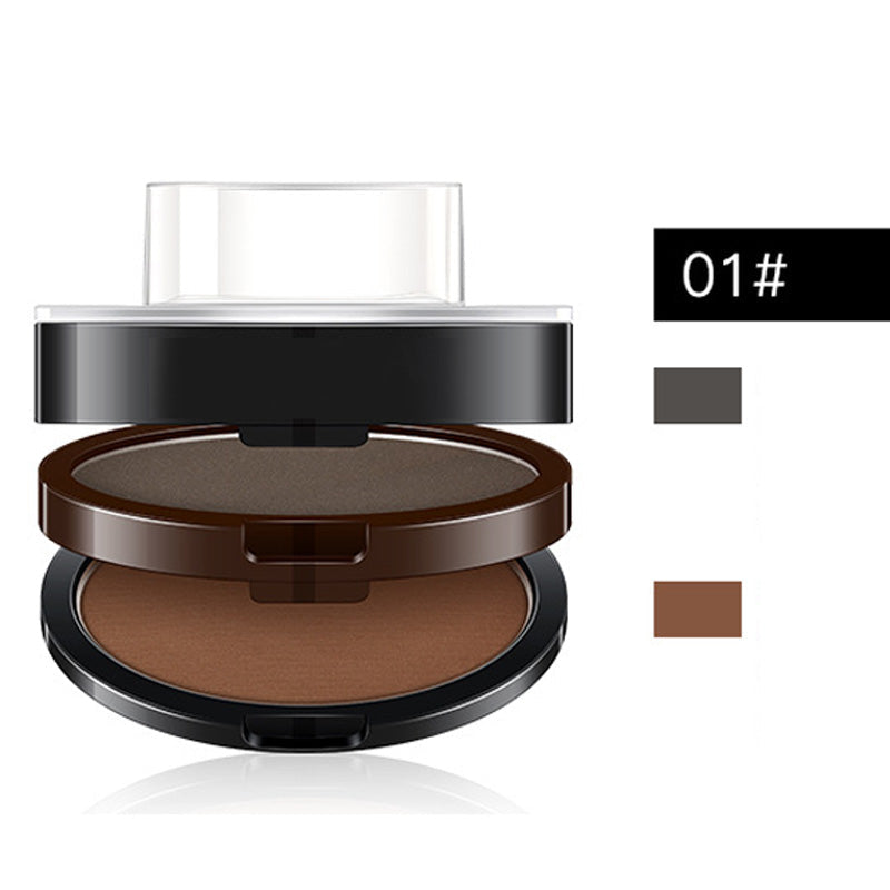 2-Color Waterproof Eyebrow Stamp Powder Kit