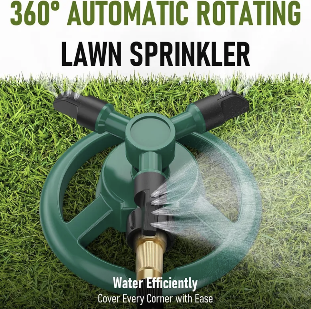 360-degree rotating garden sprinkler⛲💦