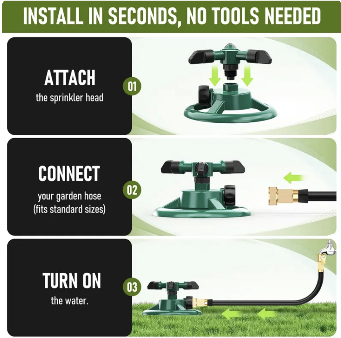 360-degree rotating garden sprinkler⛲💦