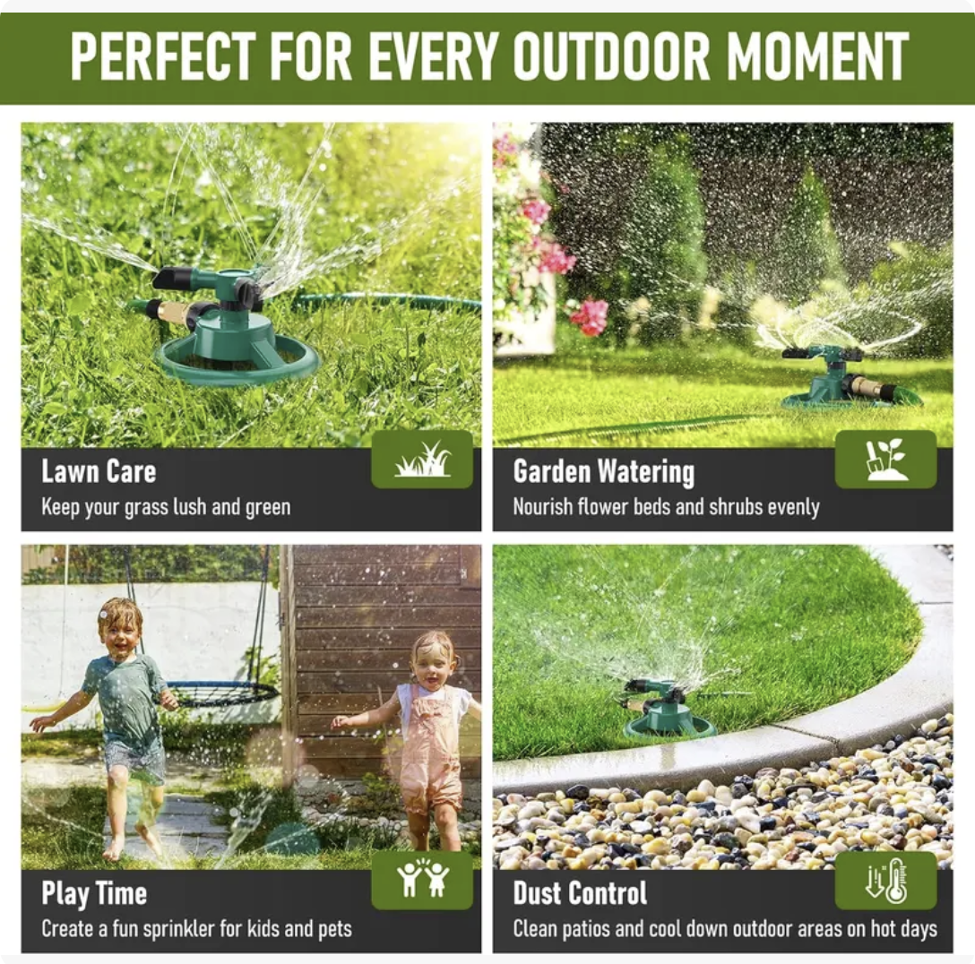 360-degree rotating garden sprinkler⛲💦