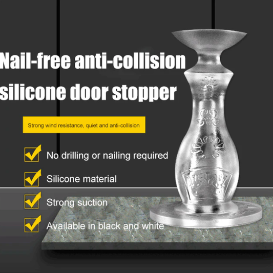 Nail-free anti-collision silicone door stopper